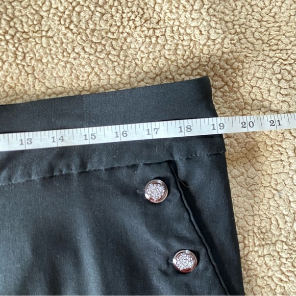 Counterparts Flat Front Black Pull-on Pants Buttons Elastic Waistband Size: XL - Picture 6 of 10